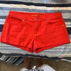 Michael Kohrs orange denim shorts Size 8. Like new!!orange/ red color